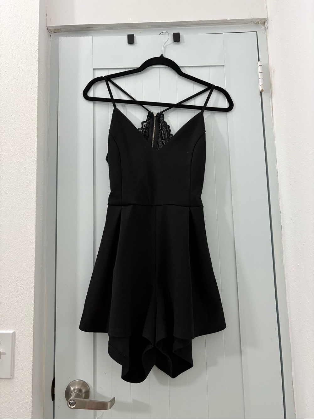Revamped Black Asymmetrical Strappy Dress